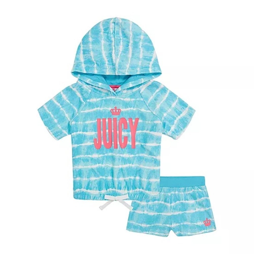 SOLD OUT Juicy Couture Baby Girls Striped Hoodie Short Set 3/6 Months NWT